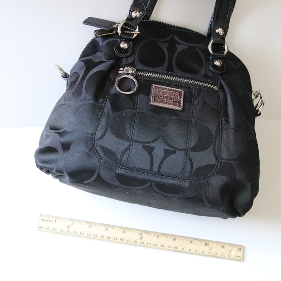 Coach Black Print Handbag w/ Printed Logos - Picture 7 of 9